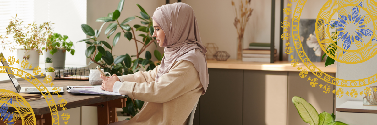 Woman using her mobile phone image